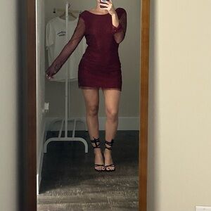 12th Tribe Rhinestone Mesh Mini Dress Size XS
